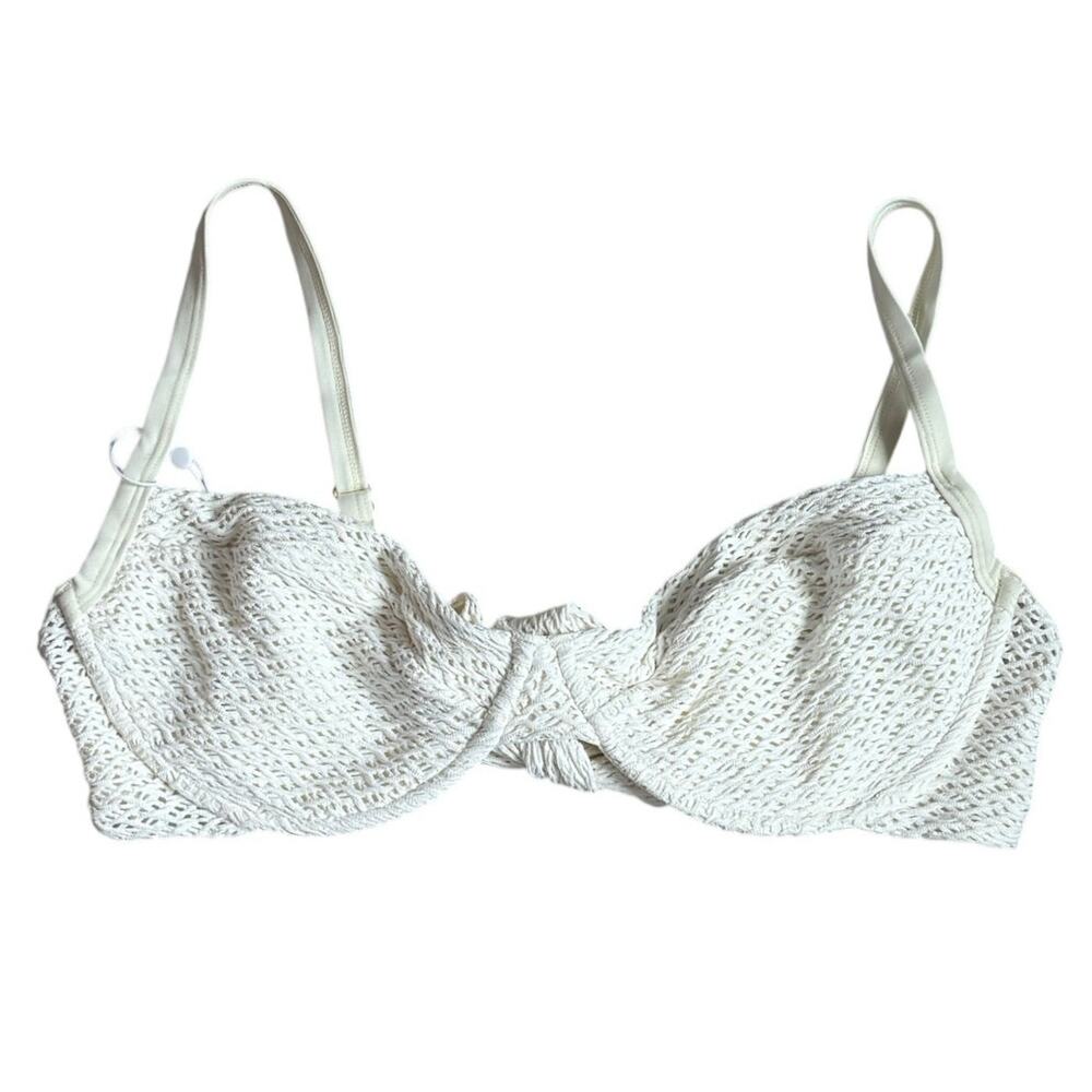 New Monday Swimwear Ivory Crochet Bikini Top VV - Picture 4 of 8